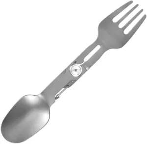 Titanium 2 in 1 Folding Fork and Spoon Set - Ultra-Lightweight Camping Spork for Backpacking, Hiking, Outdoor Adventures, and Survival Gear, Essential EDC Multi-Tool for Outdoor Enthusiasts