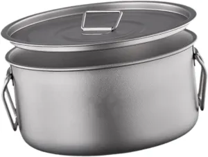 Titanium Mug Camp Cooking Pot Camping Pot with Lid Portable Cooking Equipment for Home Outdoor