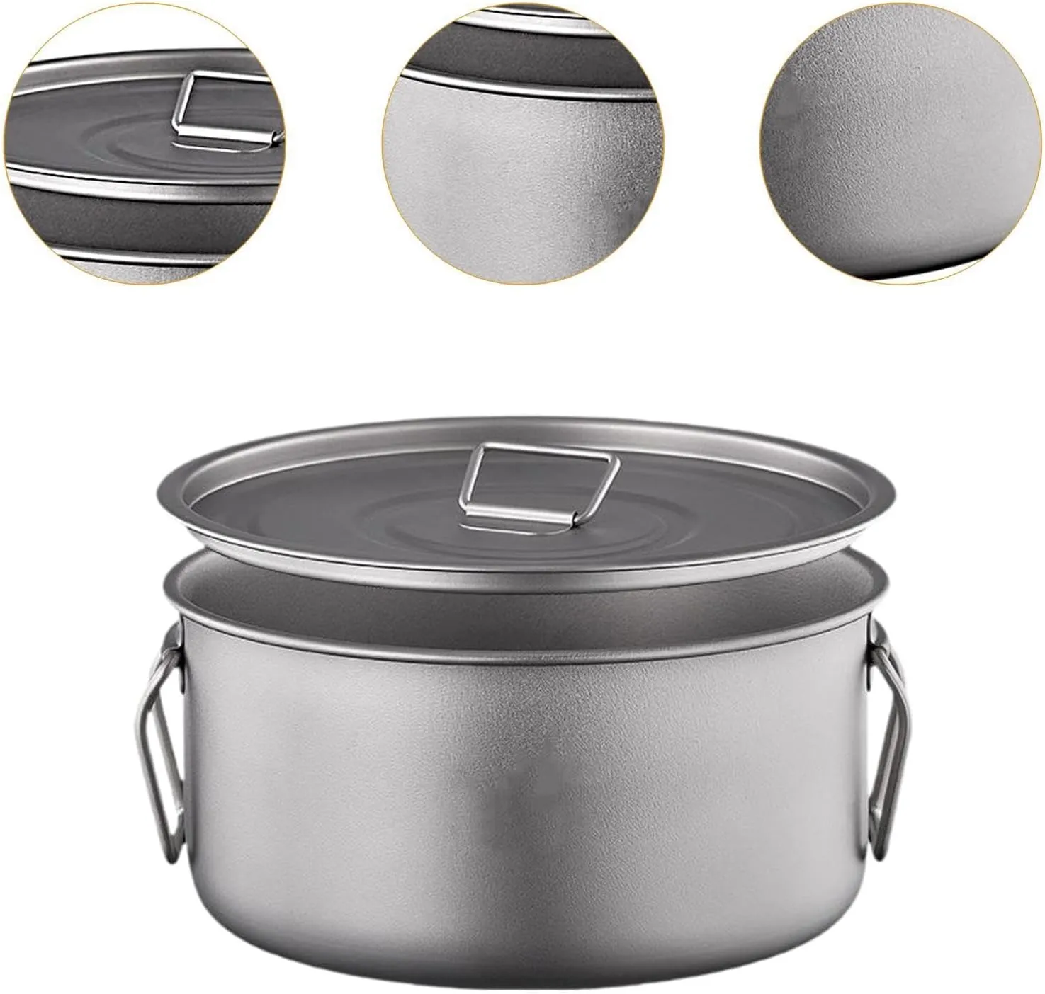 Titanium Mug Camp Cooking Pot Camping Pot with Lid Portable Cooking Equipment for Home Outdoor