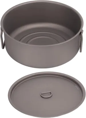 Titanium Pot for Camping and Hiking, Lightweight and Portable Cooking Pot with Foldable Handles, Suitable for 3 5 People, Outdoor Boiling and Cooking