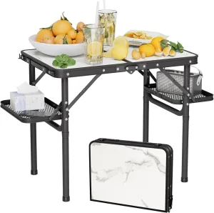 Titanker Folding Camping Table Small 2ft, Small Camp Table Portable with 50% Extra Space, Folding Picnic Table, Portable Beach Tables, Car Camping Essentials, Aluminum Light & Solid