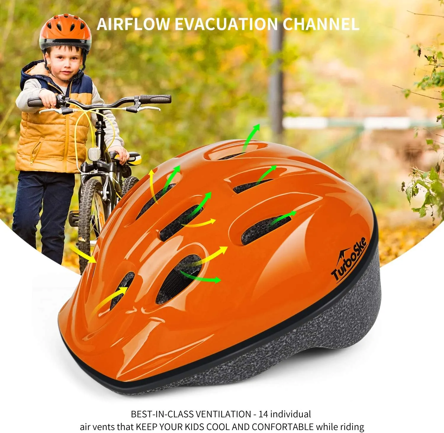 Toddler Kids Bike Helmet, Multi-Sport Helmet Size Adjustable for Boys and Girls