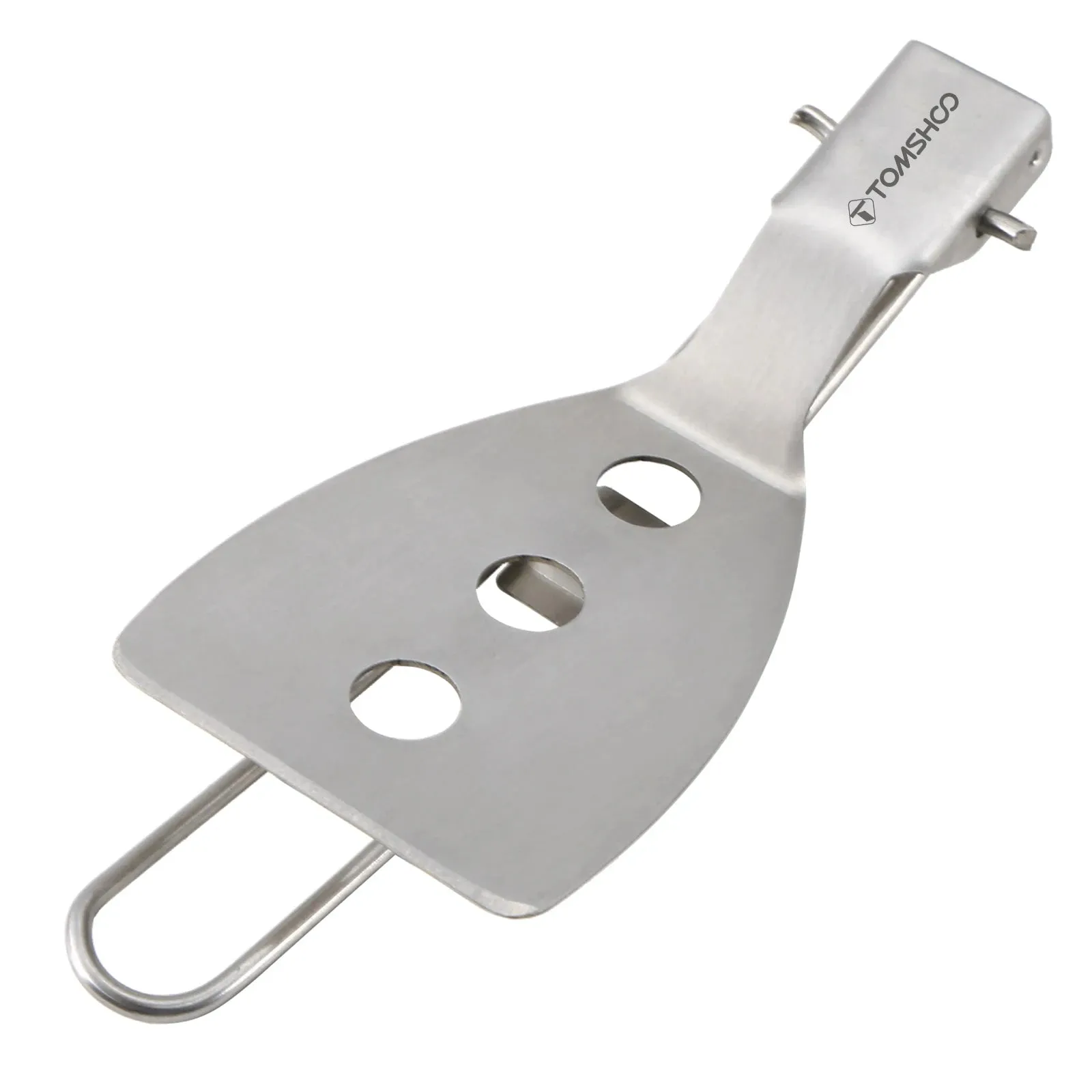 TOMSHOO Stainless Steel Folding Spatula – Compact Cooking Turner for Camping & BBQs