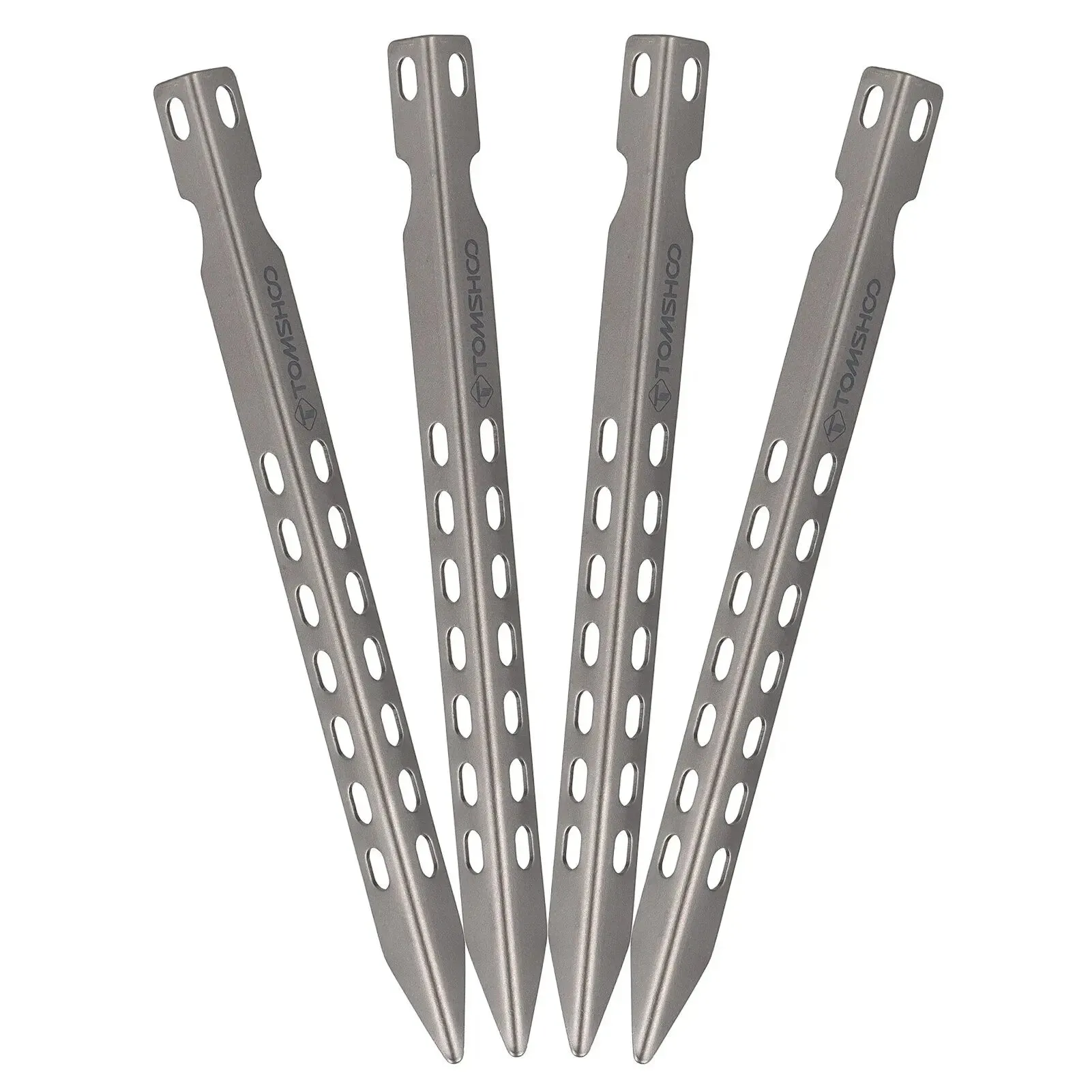TOMSHOO Ultralight Titanium Tent Pegs – 4/6 Pack Windproof Camping Stakes