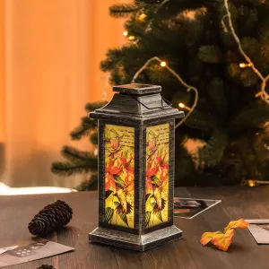 Topadorn Solar Lanterns Outdoor Vintage Hanging Lamp Lights, Waterproof Solar Lantern with Hummingbird Design for Outdoor Garden, Patio, Lawn & Pathway Décor, Solar-Powered Garden Light