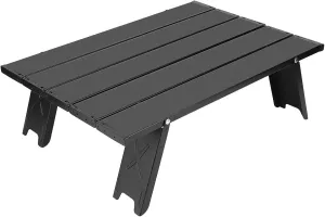 TOPINCN Portable Aluminium Alloy Camping Folding Table Black for Outdoor Picnic BBQ