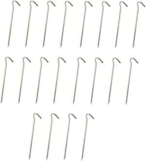 Totority 20pcs Iron Ground Pegs Windproof Tent Stakes for Outdoor Camping Lightweight and for Securing Tents Tarps Awnings and Garden Nettings