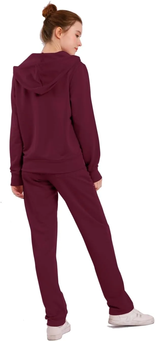 Tracksuit Sets for Women 2 Piece Lightweight Sweatsuit Casual Zip Up Hoodie and Sweatpant Jogging Suit Set