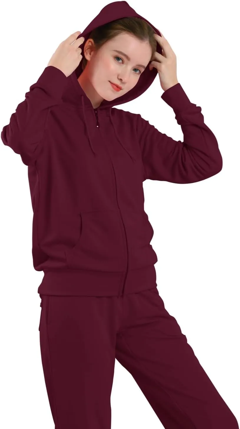 Tracksuit Sets for Women 2 Piece Lightweight Sweatsuit Casual Zip Up Hoodie and Sweatpant Jogging Suit Set