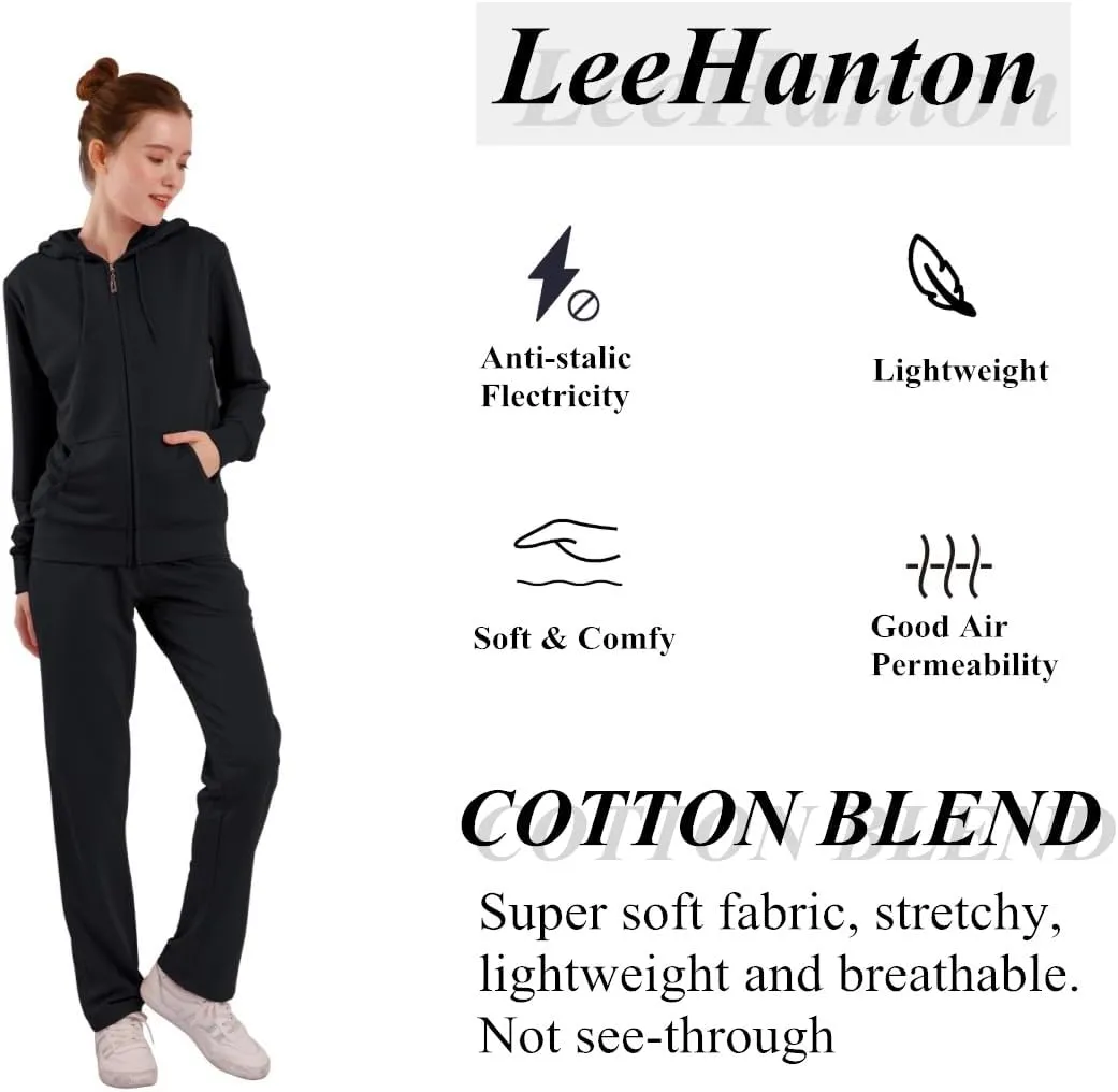 Tracksuit Sets for Women 2 Piece Lightweight Sweatsuit Casual Zip Up Hoodie and Sweatpant Jogging Suit Set