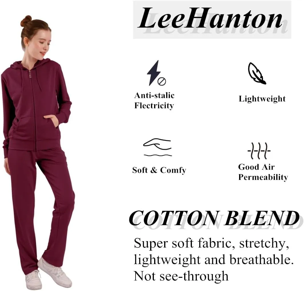 Tracksuit Sets for Women 2 Piece Lightweight Sweatsuit Casual Zip Up Hoodie and Sweatpant Jogging Suit Set