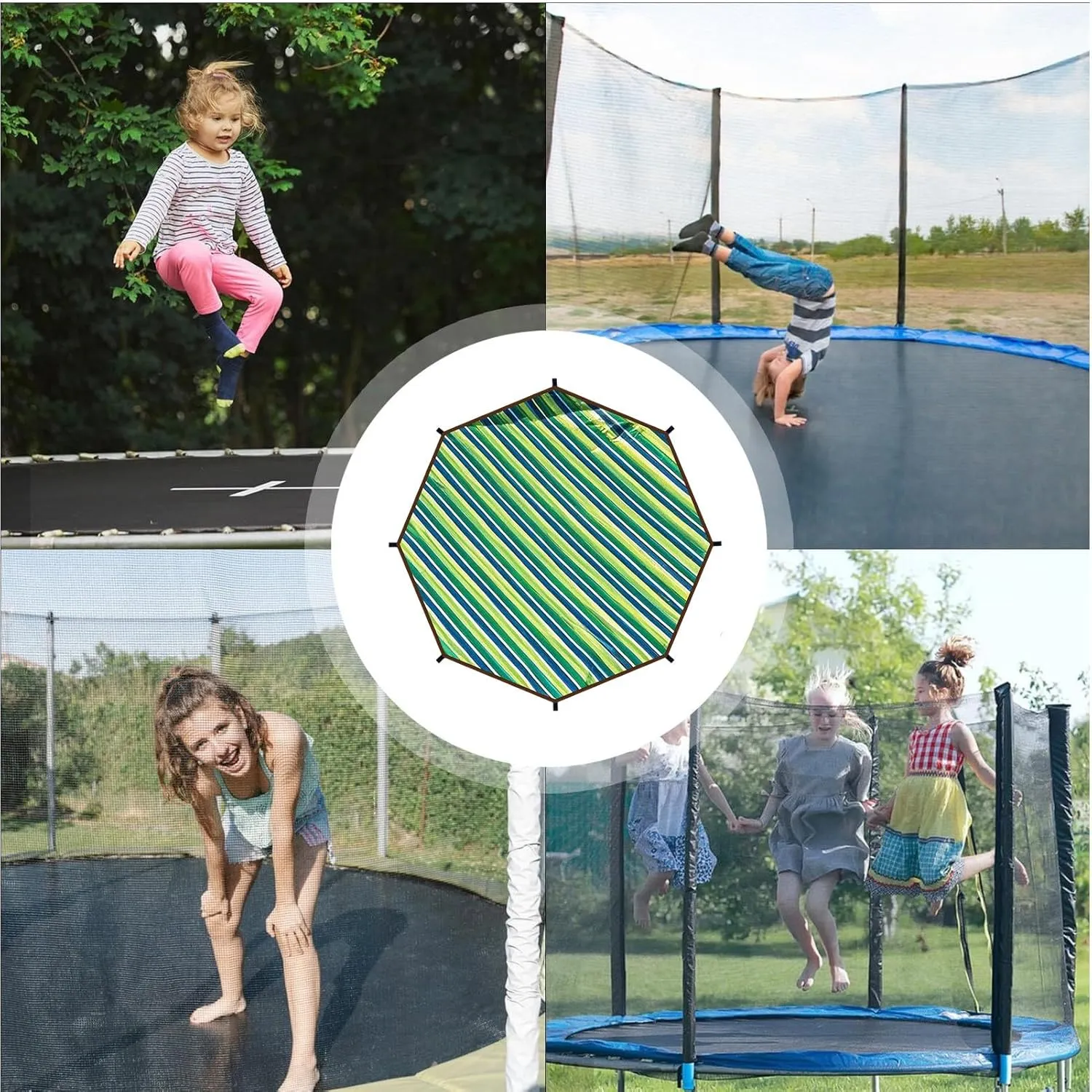 Trampoline Sunshade, Waterproof UV Protection Trampoline Tent Cover | Tear Resistant Tent, 12ft 14ft Soft Outdoor Sun Protection Cover, Outdoor Backyard Garden Use, All Season Protection