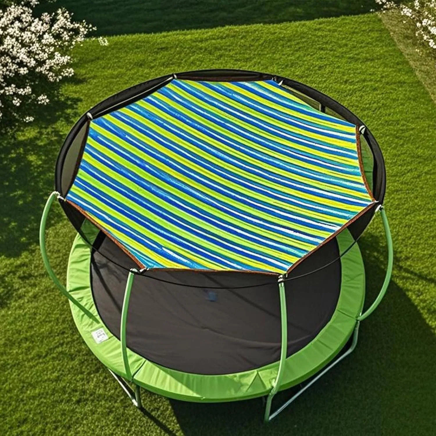 Trampoline Sunshade, Waterproof UV Protection Trampoline Tent Cover | Tear Resistant Tent, 12ft 14ft Soft Outdoor Sun Protection Cover, Outdoor Backyard Garden Use, All Season Protection
