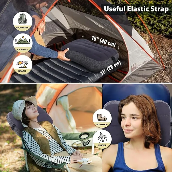 TREKOLOGY Inflatable Camping Pillow - Packable Camp Pillow for Backpacking, Hiking, and Sleeping - Compact, Portable, and Ergonomic Design - Perfect Travel Companion- ALUFT Ultralight Mint SE