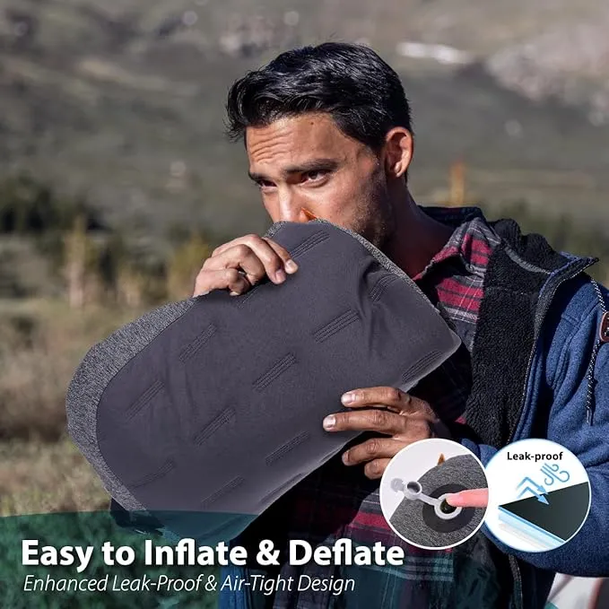 TREKOLOGY Inflatable Camping Pillow - Packable Camp Pillow for Backpacking, Hiking, and Sleeping - Compact, Portable, and Ergonomic Design - Perfect Travel Companion- ALUFT Ultralight Mint SE