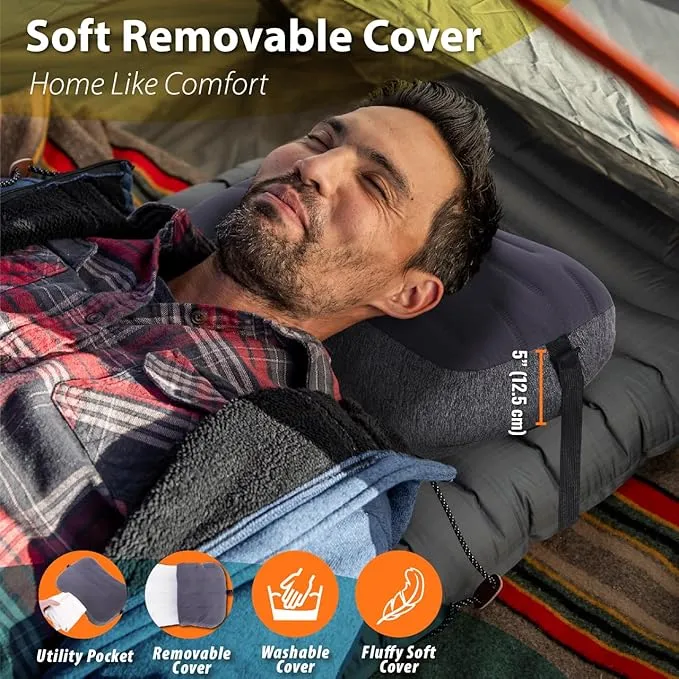 TREKOLOGY Inflatable Camping Pillow - Packable Camp Pillow for Backpacking, Hiking, and Sleeping - Compact, Portable, and Ergonomic Design - Perfect Travel Companion- ALUFT Ultralight Mint SE