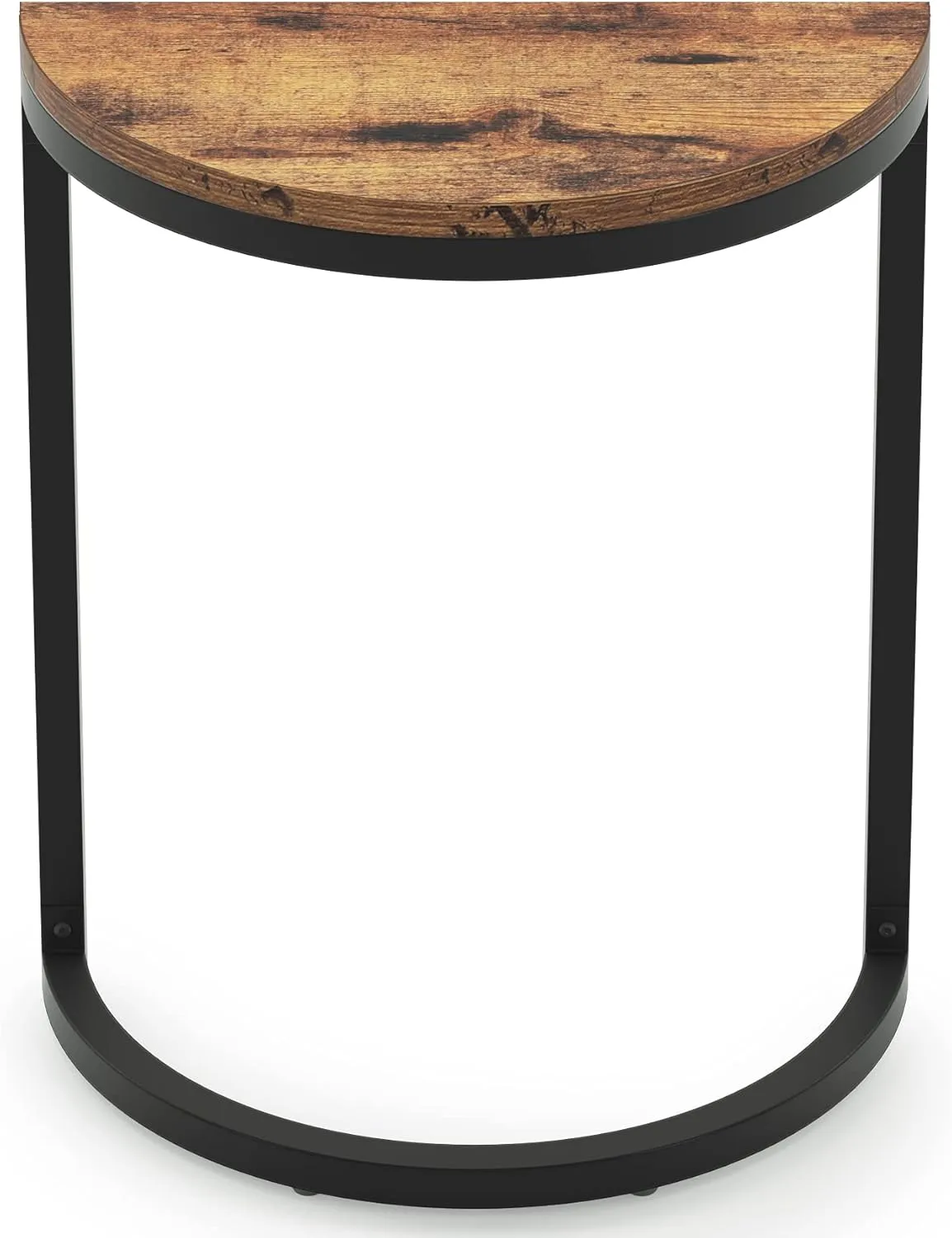 Tribesigns End Table Semi Circle, Small Half Round Side Table with Metal Frame, Wood Accent Table Slim C Table for Sofa Couch Living Room, Easy Assembly, 19.69" L x 9.84" W x 23.62" H
