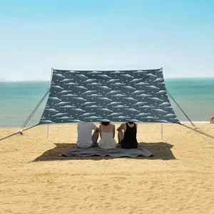 UFO Spaceship Pattern Beach Canopy Tent Anti-UV & Wind Resistant, Camping Sun Shelter Easy Setup Portable,Outdoor Shade Tents with Sandbags,Sand Shovels,Ground Pegs & Stability Poles