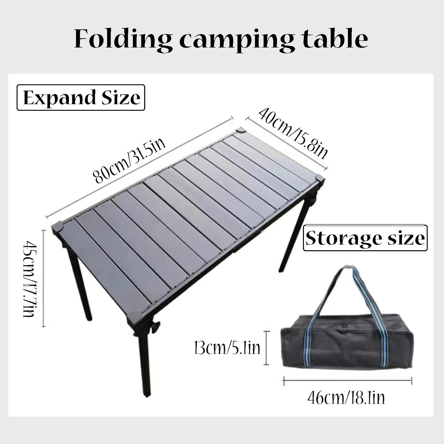 Ultralight Camping Table Outdoor Picnic Table Aluminum Folding Camping Table Roll Up Desktop with Carry Bag for Camp Picnic