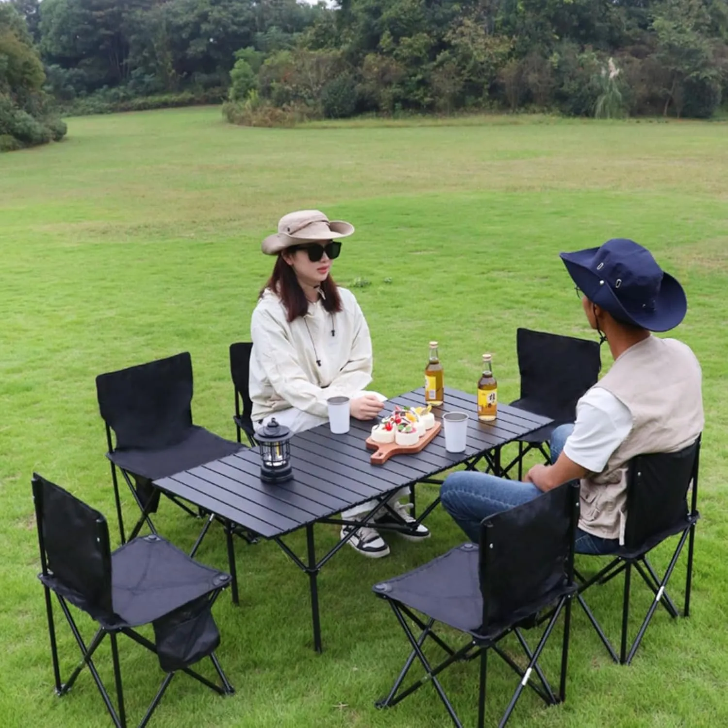 Ultralight Camping Table, Portable Aluminum Folding Table with Carry Bag, Compact Design for Camping, Beach, Travel, and Outdoor Use Black 50×53×50cm/19.7×20.9×19.7in