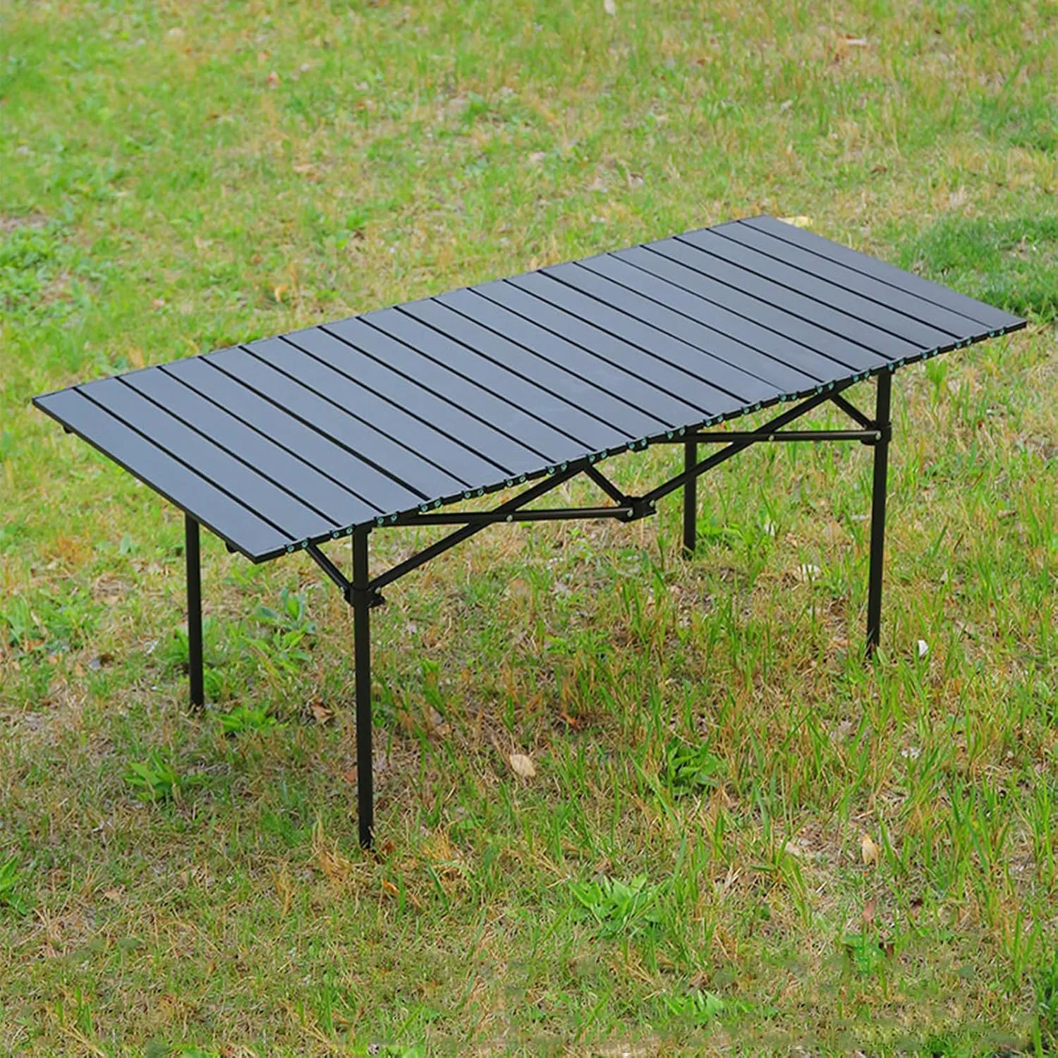 Ultralight Camping Table, Portable Aluminum Folding Table with Carry Bag, Compact Design for Camping, Beach, Travel, and Outdoor Use Black 50×53×50cm/19.7×20.9×19.7in