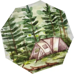 Umbrella Rain Windproof Watercolor Camping Tent Nature Travel Compact Anti-UV Protection Umbrellas Golf Folding Parasol Automatic Open Close Men Women Adults