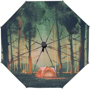 Umbrella Rain Windproof Watercolor Picnic Sets Tent Automatic Folding Compact Beach Anti-UV Protection Umbrellas Travel Golf Parasol Open Close Men Women Girls Adults