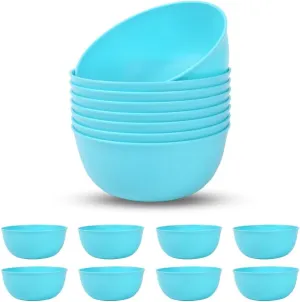 Unbreakable Plastic Bowls, Set of 8, BPA Free Bowls Set, Extra Large 35oz, Microwave & Dishwasher Safe, Soup and Salad Bowls (Turquoise)