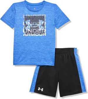 Under Armour boys Short Sleeve Tee and Short Set, Lightweight and Breathable