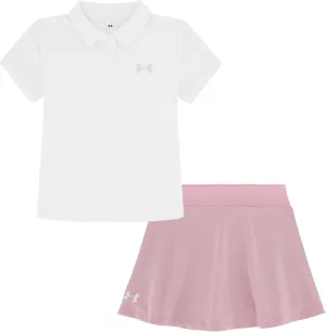 Under Armour girls Girls Short Sleeve Shirt and Skort Set, Durable Stretch and Lightweight