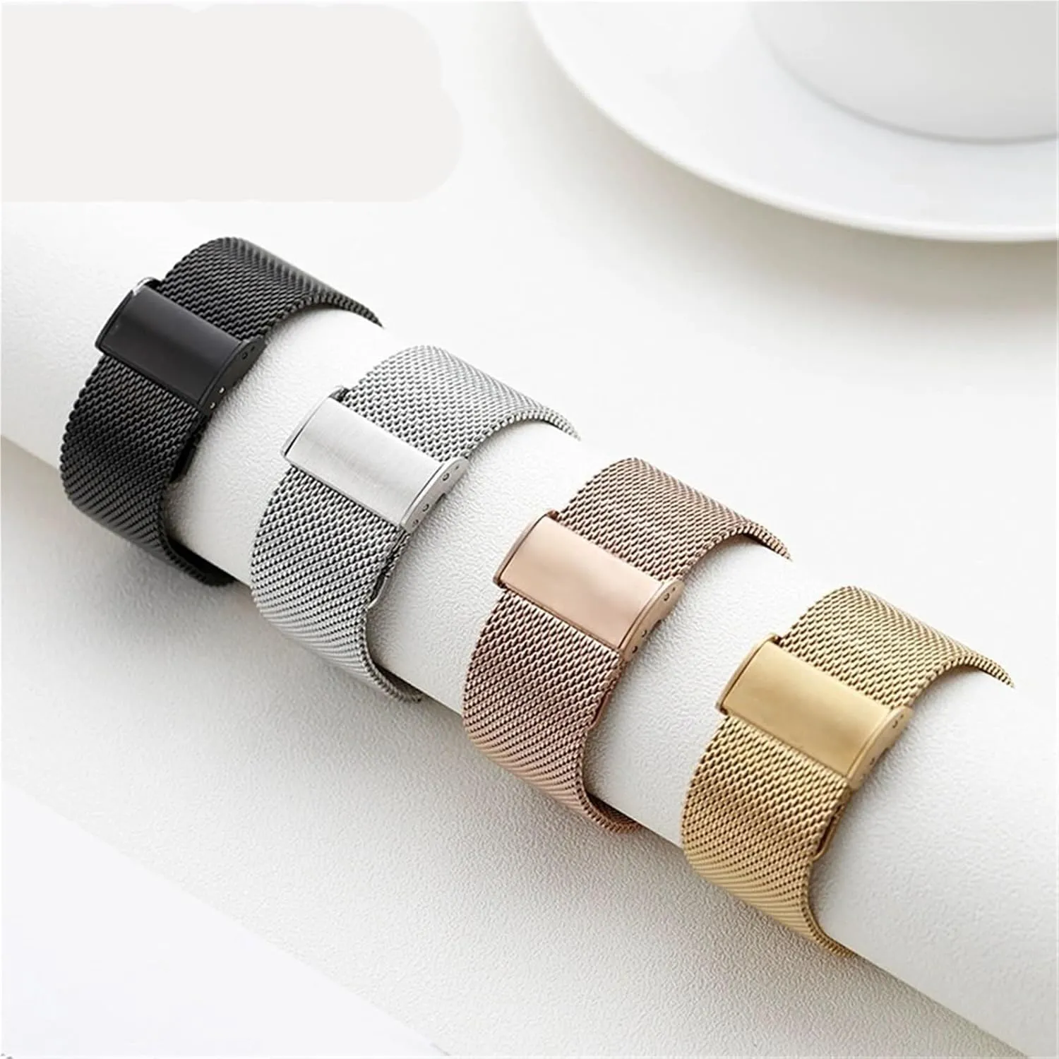 Unisex stainless steel mesh strap, quick-release adjustable strap