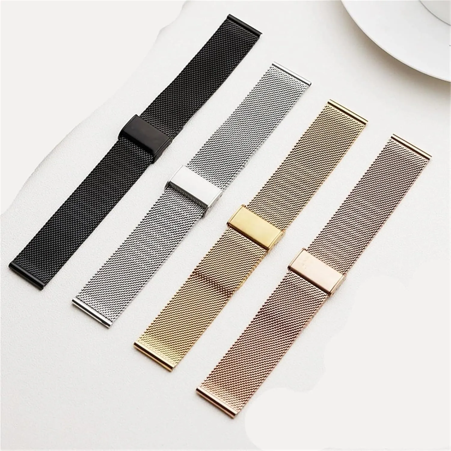 Unisex stainless steel mesh strap, quick-release adjustable strap
