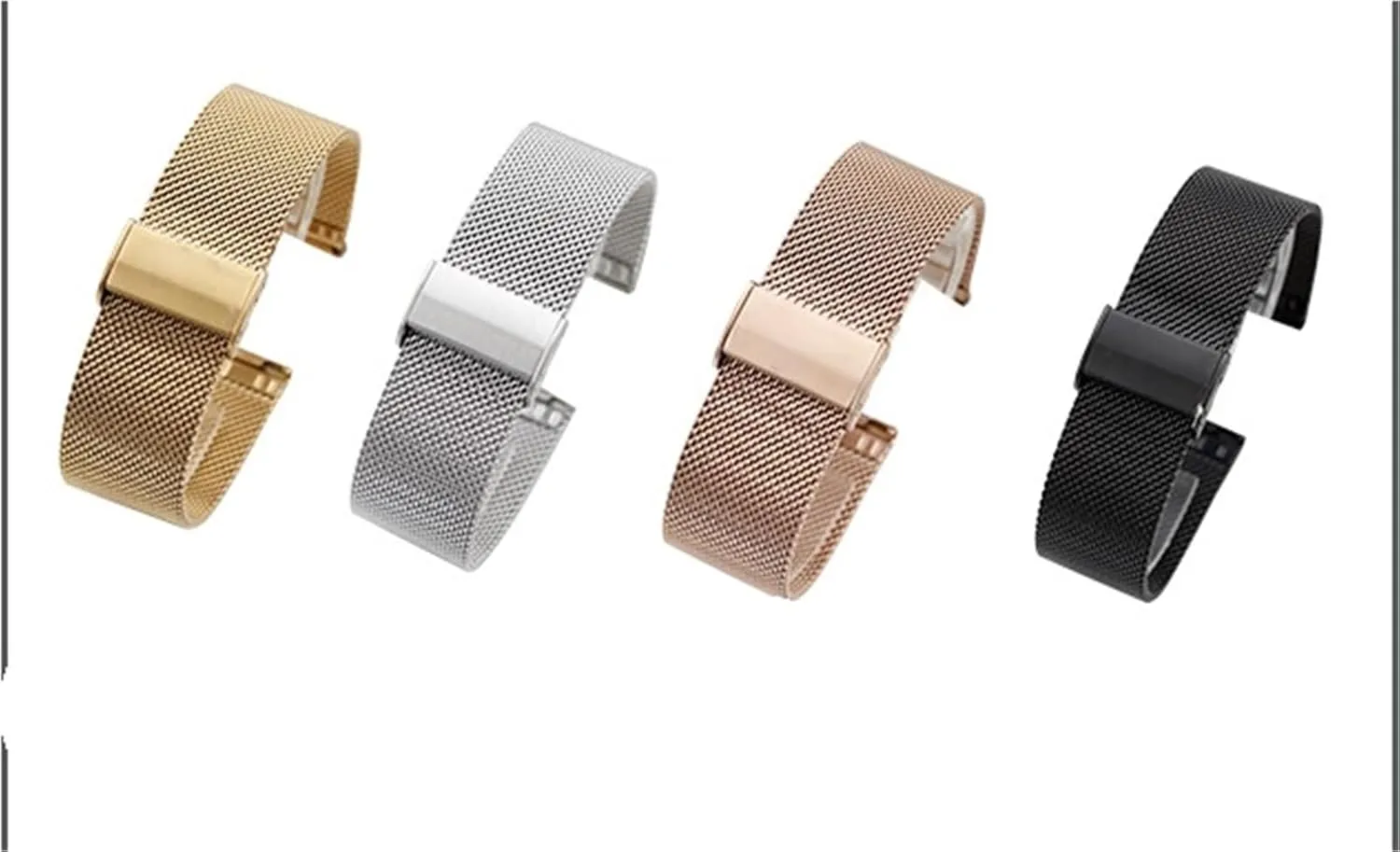 Unisex stainless steel mesh strap, quick-release adjustable strap