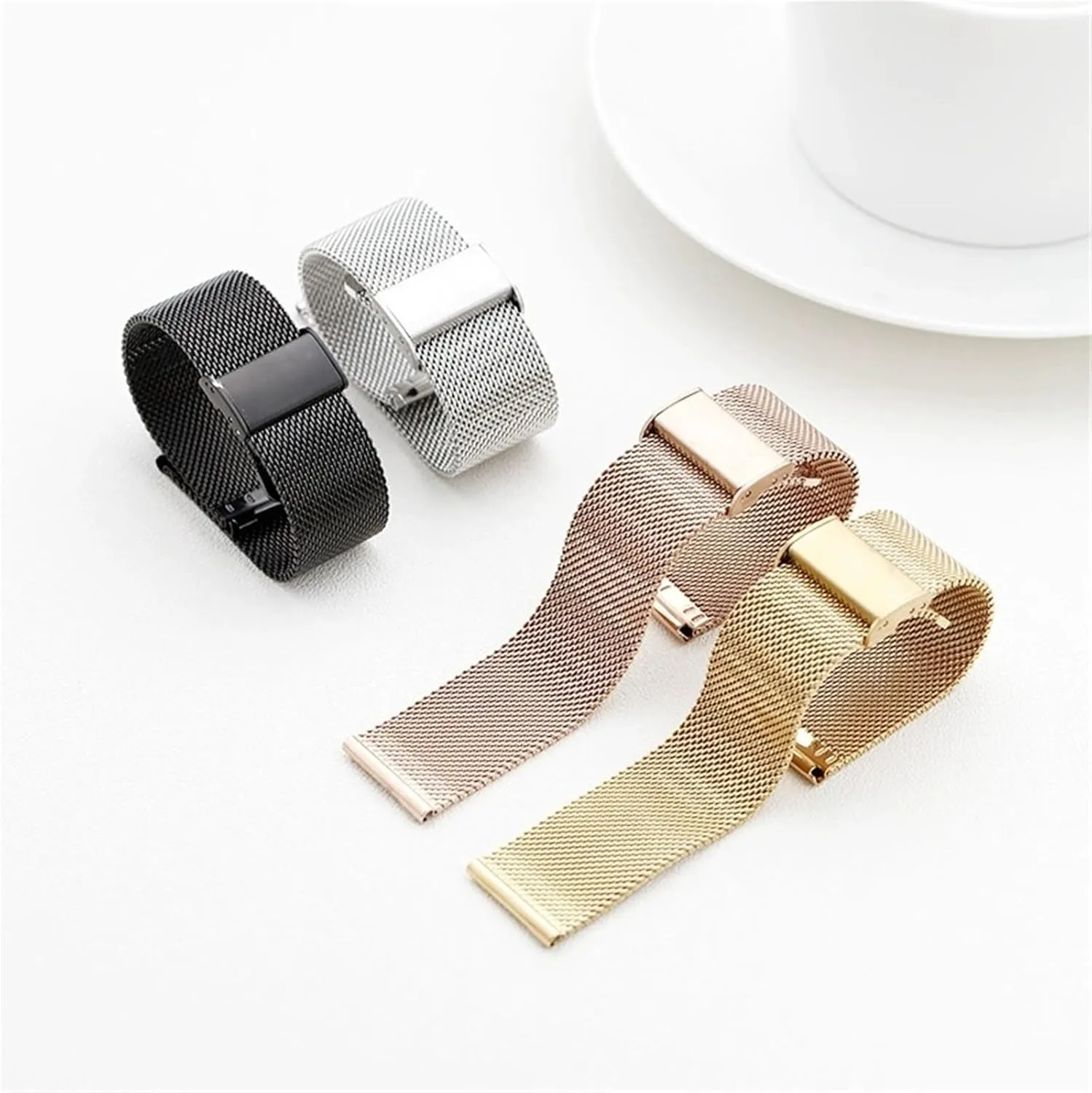 Unisex stainless steel mesh strap, quick-release adjustable strap