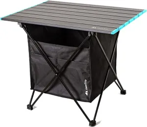 UNISTRENGH Foldable Camping Table Portable Camping Side Tables Ultralight Waterproof Aluminum Alloy Table Top with Carrying Bag for Picnic Camp Beach Outdoor BBQ Cooking