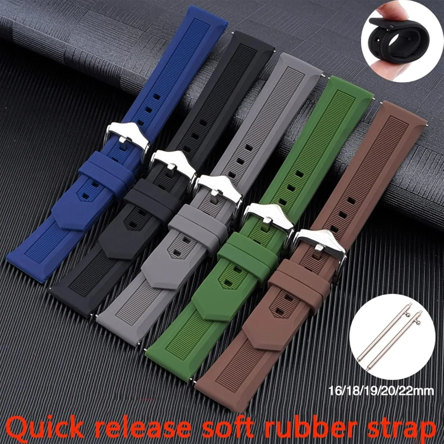 Universal Silicone Watch Band Rubber Strap Sport Diving Wristband Bracelet Accessories