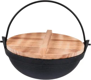 Unomor Cast Outdoor Cooking Pot Hanging Pot Multifunctional Stockpot for Camping Kettle Non-stick Surface Easy to Clean