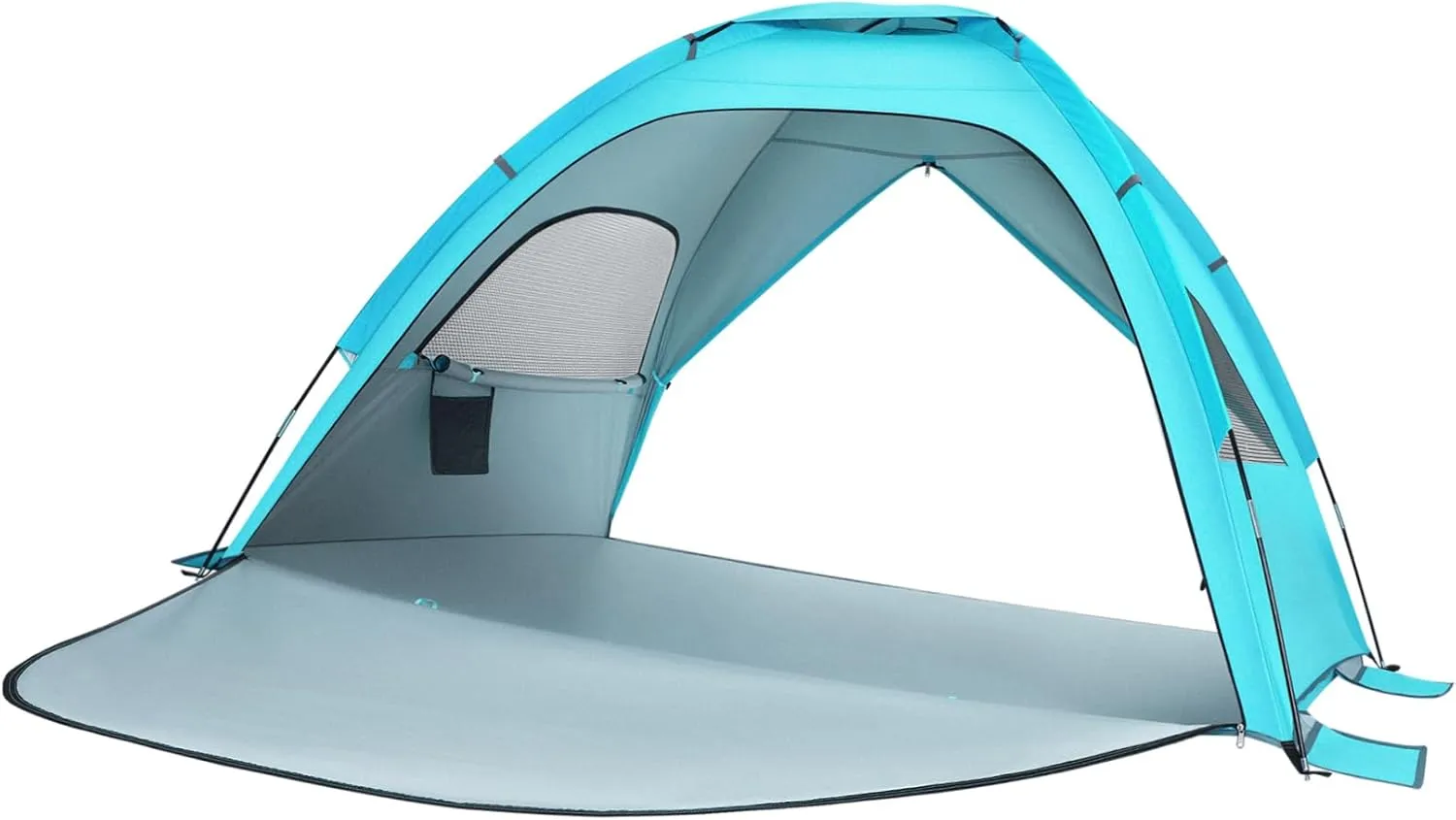 UPKOCH Portable Large Folding Beach Tent Double-Door for Camping Hiking Vacation Lightweight Light UPF Ventilated Easy Setup Includes Storage Bags Stakes for Wind Stability