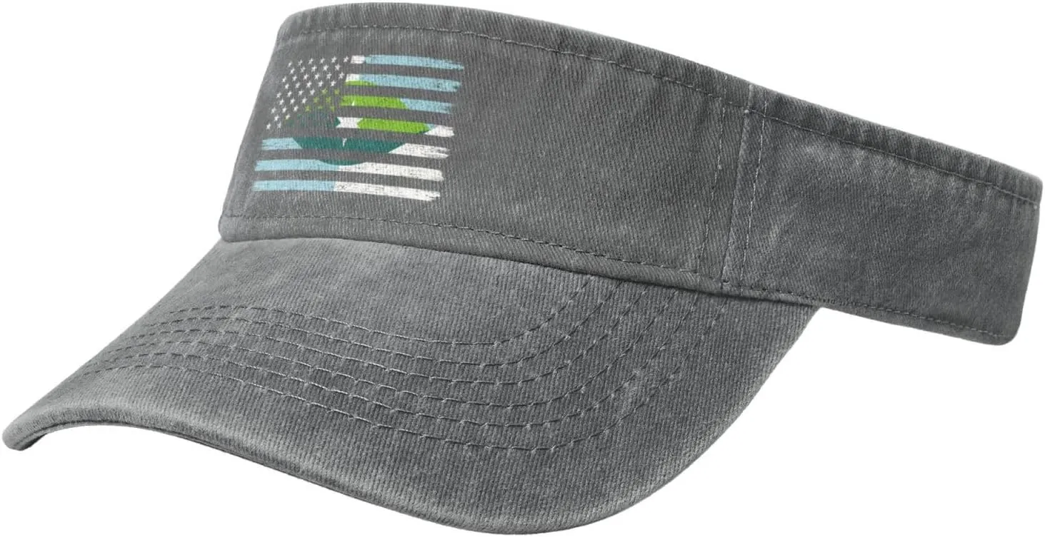 US and Flag of Park City, Kansas Sun Visor Hats Cotton Adjustable Sports Empty Top Baseball Cap for Women Men Golf Cap