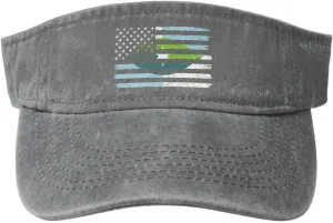 US and Flag of Park City, Kansas Sun Visor Hats Cotton Adjustable Sports Empty Top Baseball Cap for Women Men Golf Cap
