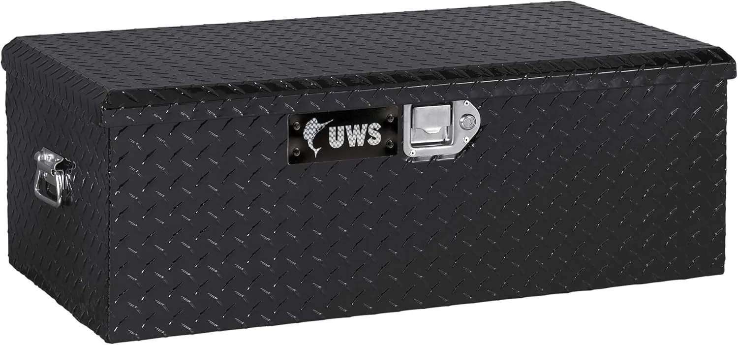 UWS EC20072 36-Inch Gloss Black Heavy-Wall Aluminum Foot Locker Tool Chest Storage Box, RigidCore Lid