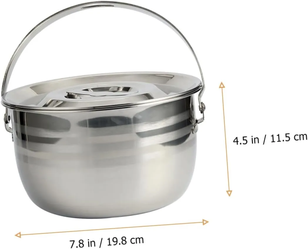 Vaguelly 1pc High Capacity Non Stick Stew Pot Soup Pot for Camping Home Cooking Lightweight Heat Resistant for Outdoor Indoor Use