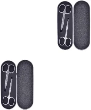 VALICLUD 4pcs Eyebrow Scissors Stainless Steel Makeup Nose Hair Trimmers Safe Rounded Tips for Delicate Areas Ergonomic Design for Grooming Tools for Eyebrow Care