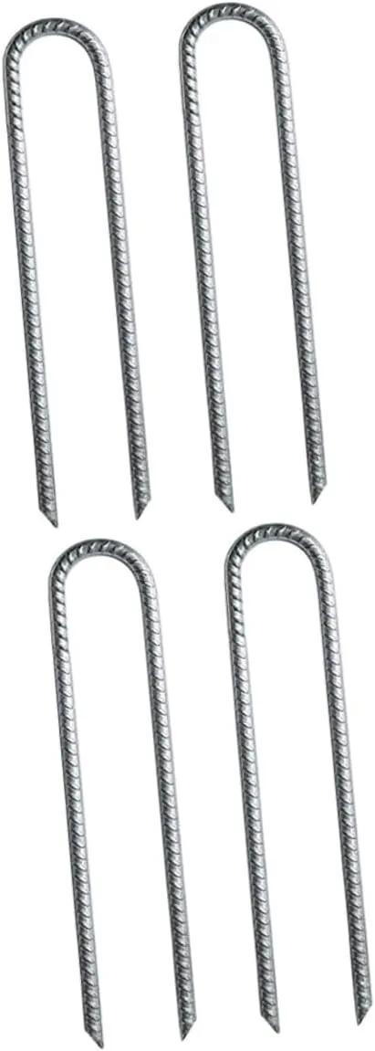 VANZACK 4Pcs Galvanized Steel Tent Pegs Heavy Duty Ground Nails for Camping Canopy and Outdoor Activities Resistant Shaped Stakes for Tents Fences and Garden Use