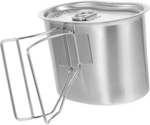 VANZACK Camping Cooking Tool Portable Pot for Hiking Backpacking Bbq Compact Lightweight Lid for Cooking