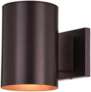 VAXCEL Chiasso Modern Outdoor Porch Light, 5" W x 7.25" H Deep Bronze Cylinder Wall Sconce, Waterproof Dark Sky Wall Light for Porch, Patio, Deck, or Front Door