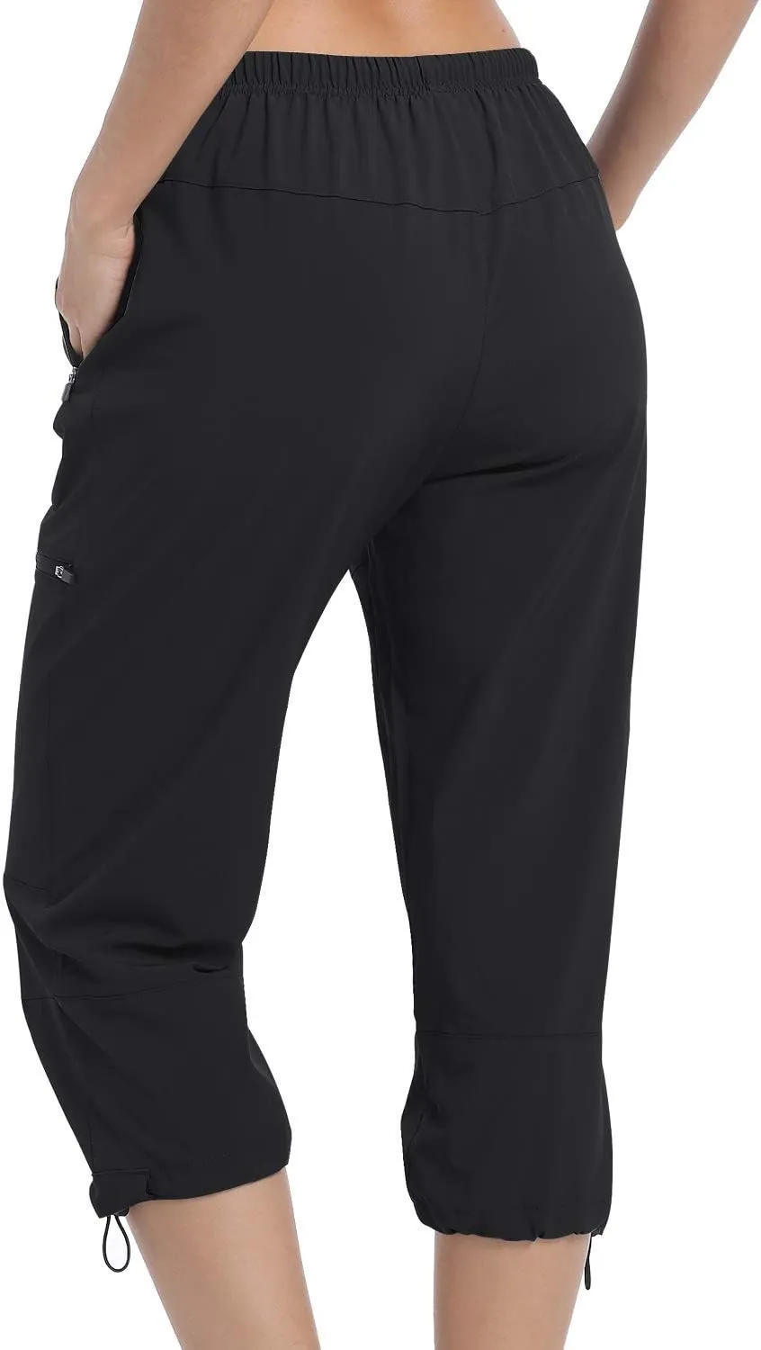 VAYAGER Sports Women's Outdoor Hiking Capri Pants Loose-Fit Lightweight with Zipper Pockets