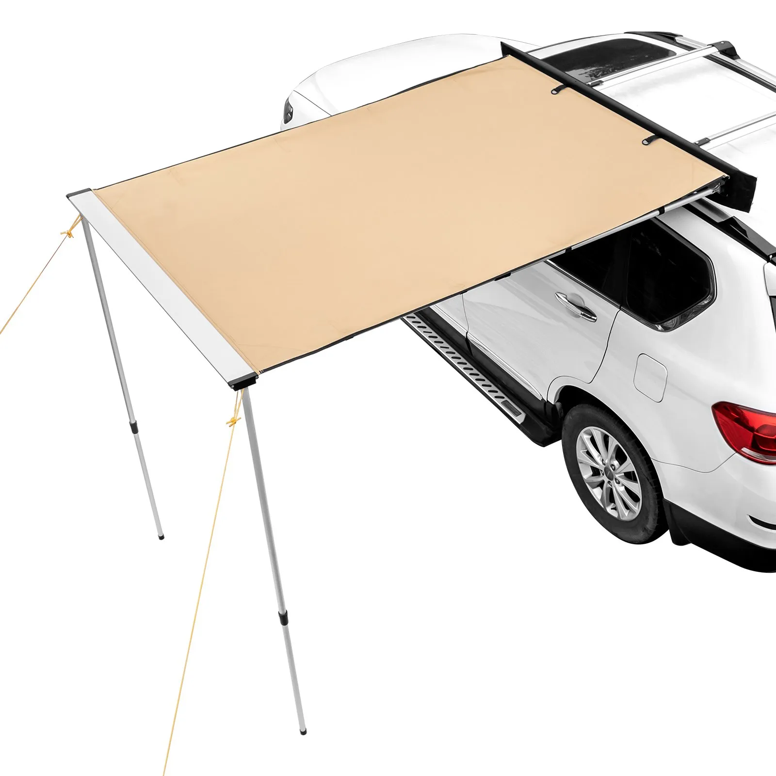 VEVOR Car Side Awning, Large 6.6' x 8.2' Shade Coverage Vehicle Awning, PU3000mm UV50  Retractable Car Awning with Waterproof Storage Bag, Height Adjustable, Suitable for Truck, SUV, Van, Campers