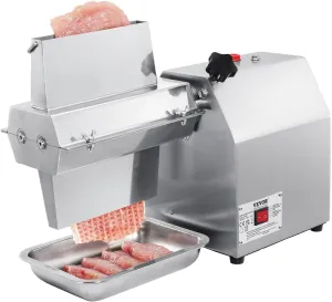 VEVOR Commercial Heavy Duty 304 Stainless Steel Kitchen Tool Tong, Cleaning Brush, and Tray, 750W Electric Meat Tenderizer Machine for Beef, Turkey, Chicken, Pork, and Fish, 19.5 inch