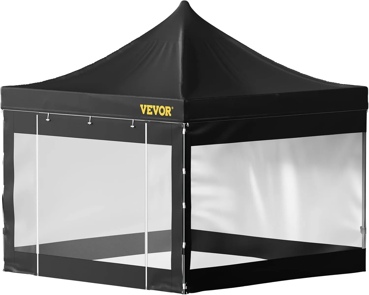 VEVOR Pop Up Canopy Tent, 10 x 10 FT, Outdoor Patio Gazebo Tent with Removable Sidewalls and Wheeled Bag, UV Resistant Waterproof Instant Gazebo Shelter for Party, Garden, Backyard, Black